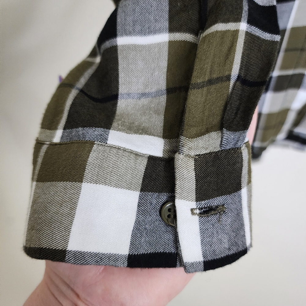 Zara Basic Collection Army Green Plaid Rhinestone… - image 5